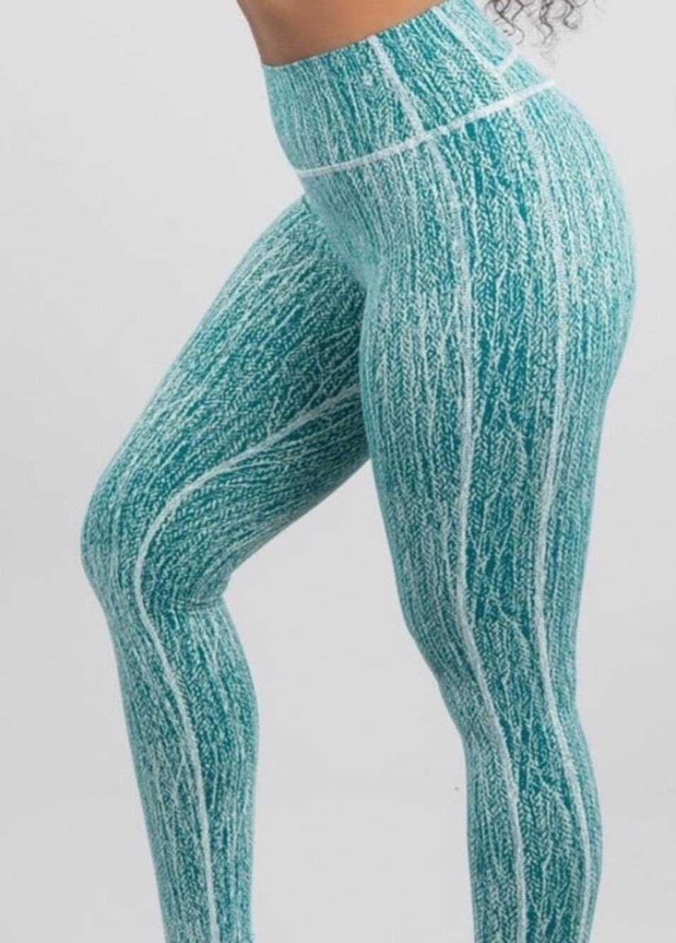 BuffBunny teal evolve high rise small jacquard leggings